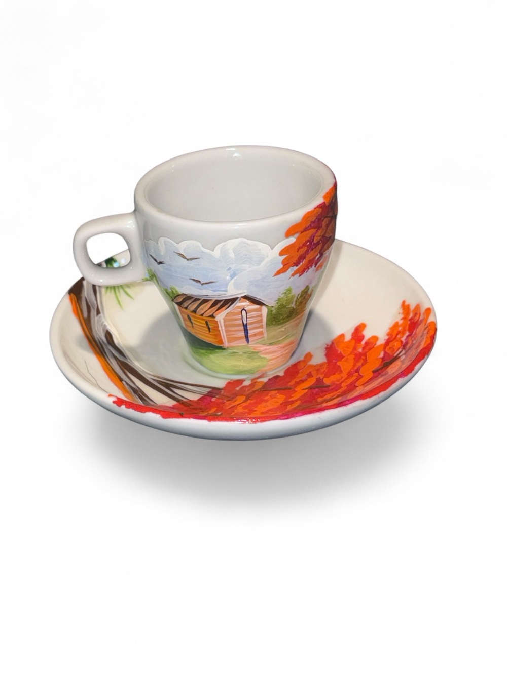 Vintage Hand Painted Demitasse Tea Cup & Saucer from Sheraton Santo Domingo - Picture 3 of 9